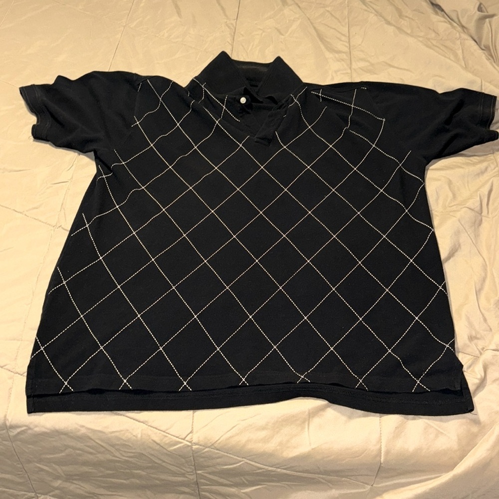 Men’s black cotton polo shirt